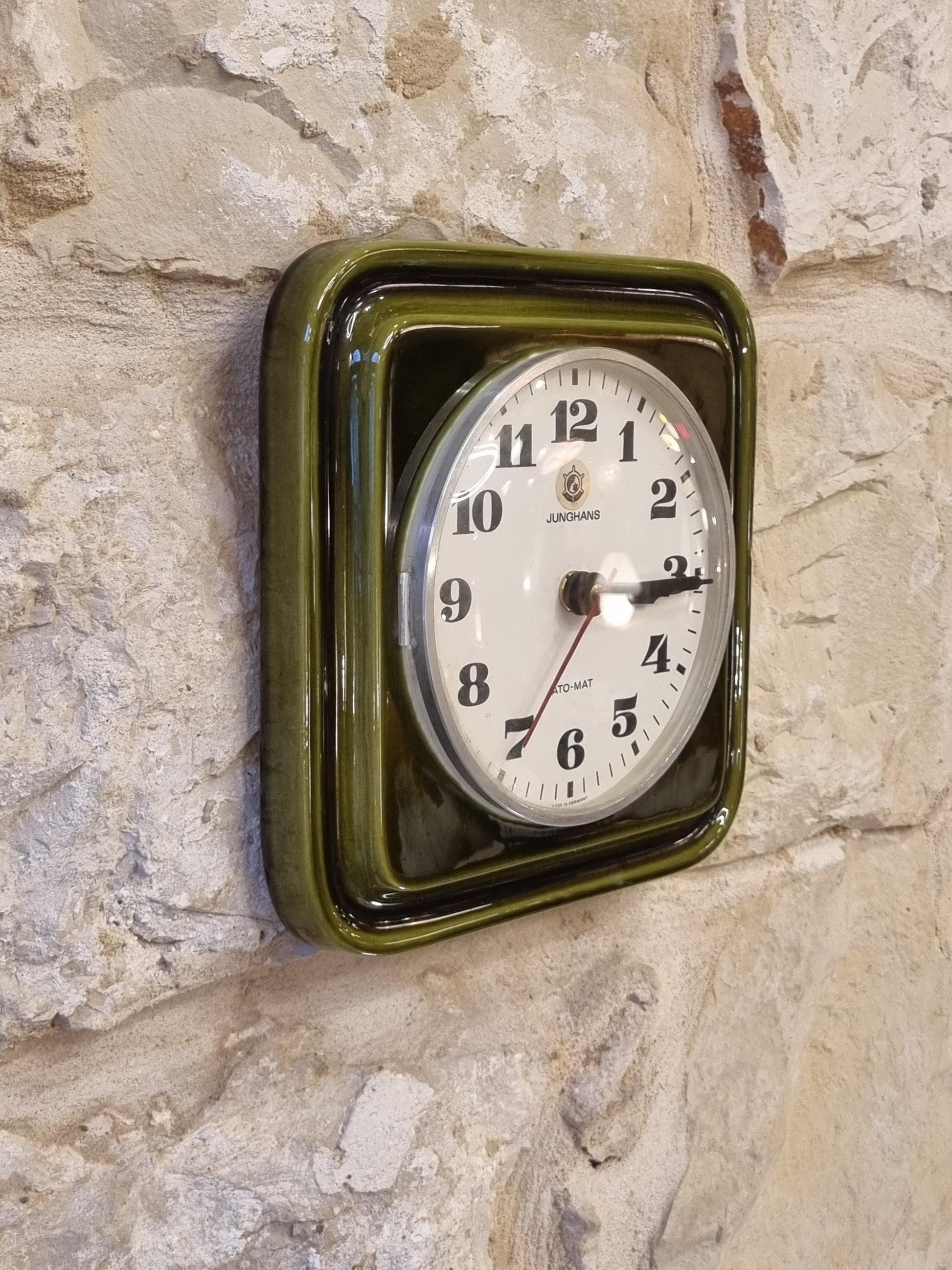 Vintage Junghans ATO-MAT S Wall Clock – German Ceramic Mid-Century Modern Electro-Mechanical 1960s