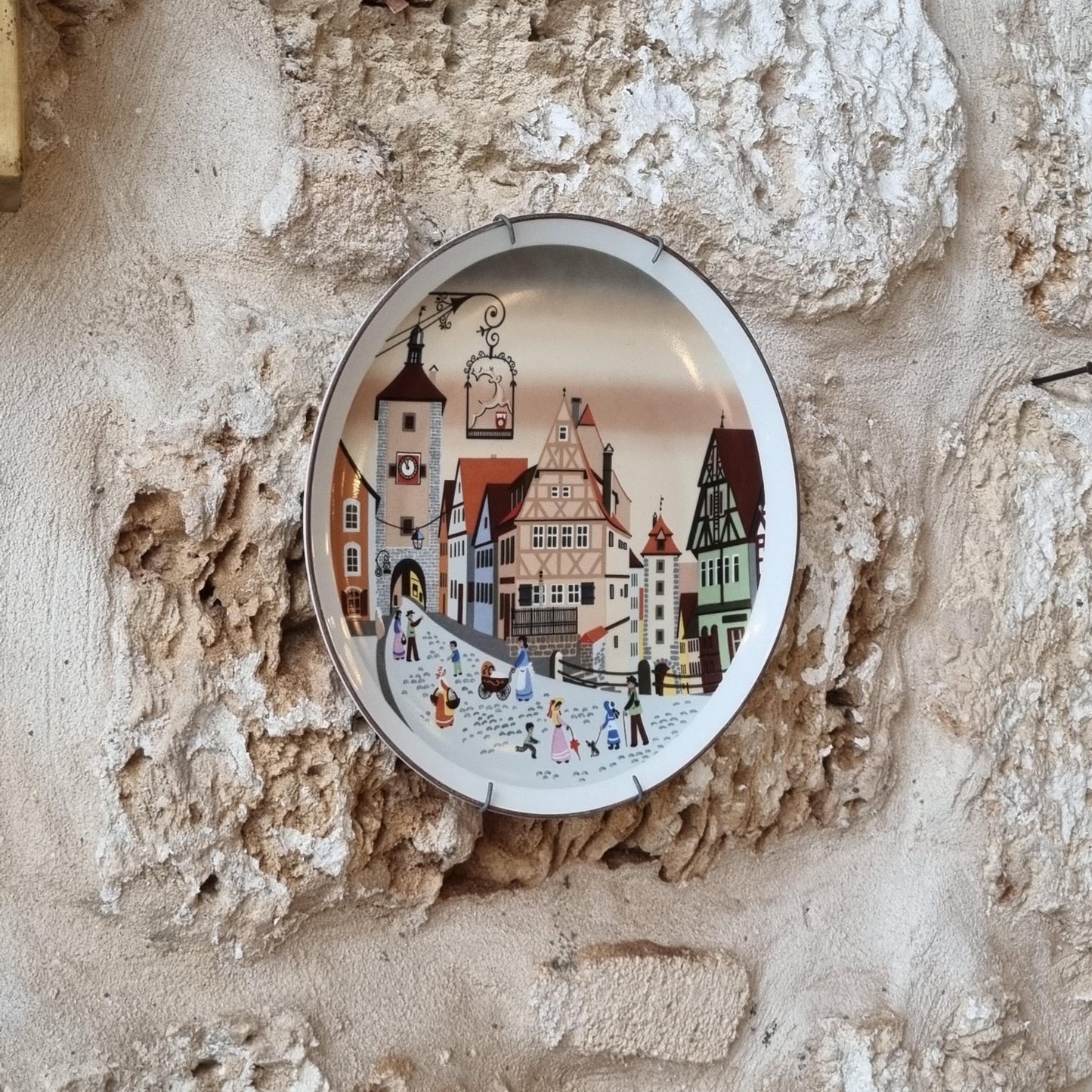 Vintage Rothenburg Collector Plate Barbara Furstenhofer – 22 cm Porcelain Bavarian Wall Art Germany 1980s