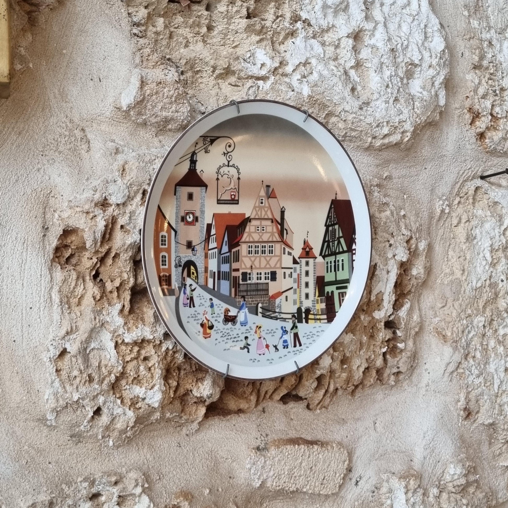 Vintage Rothenburg Collector Plate Barbara Furstenhofer – 22 cm Porcelain Bavarian Wall Art Germany 1980s