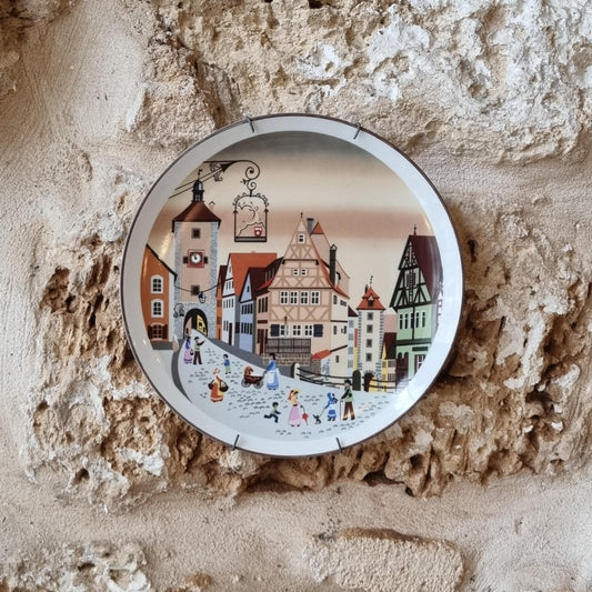 Vintage Rothenburg Collector Plate Barbara Furstenhofer – 22 cm Porcelain Bavarian Wall Art Germany 1980s