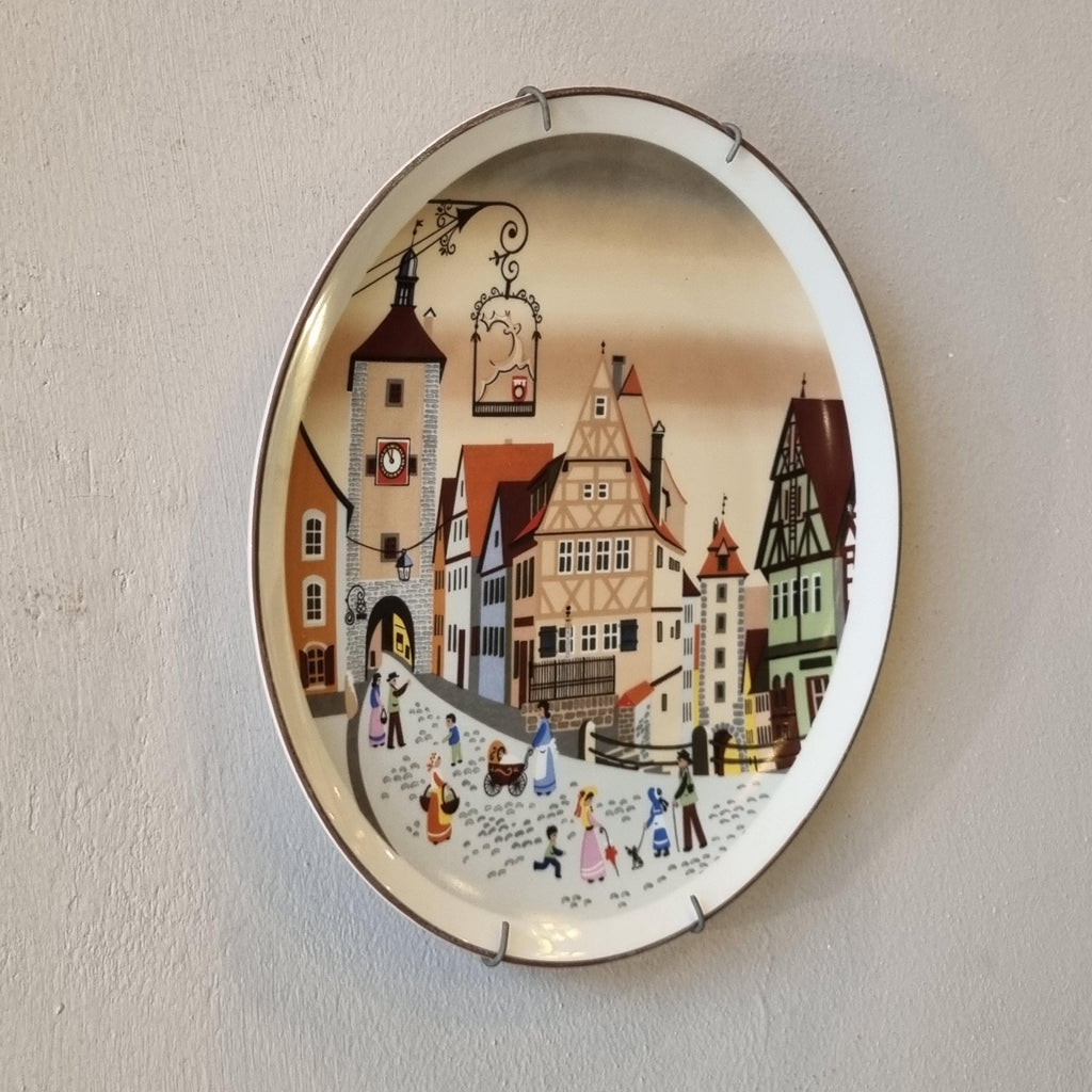 Vintage Rothenburg Collector Plate Barbara Furstenhofer – 22 cm Porcelain Bavarian Wall Art Germany 1980s