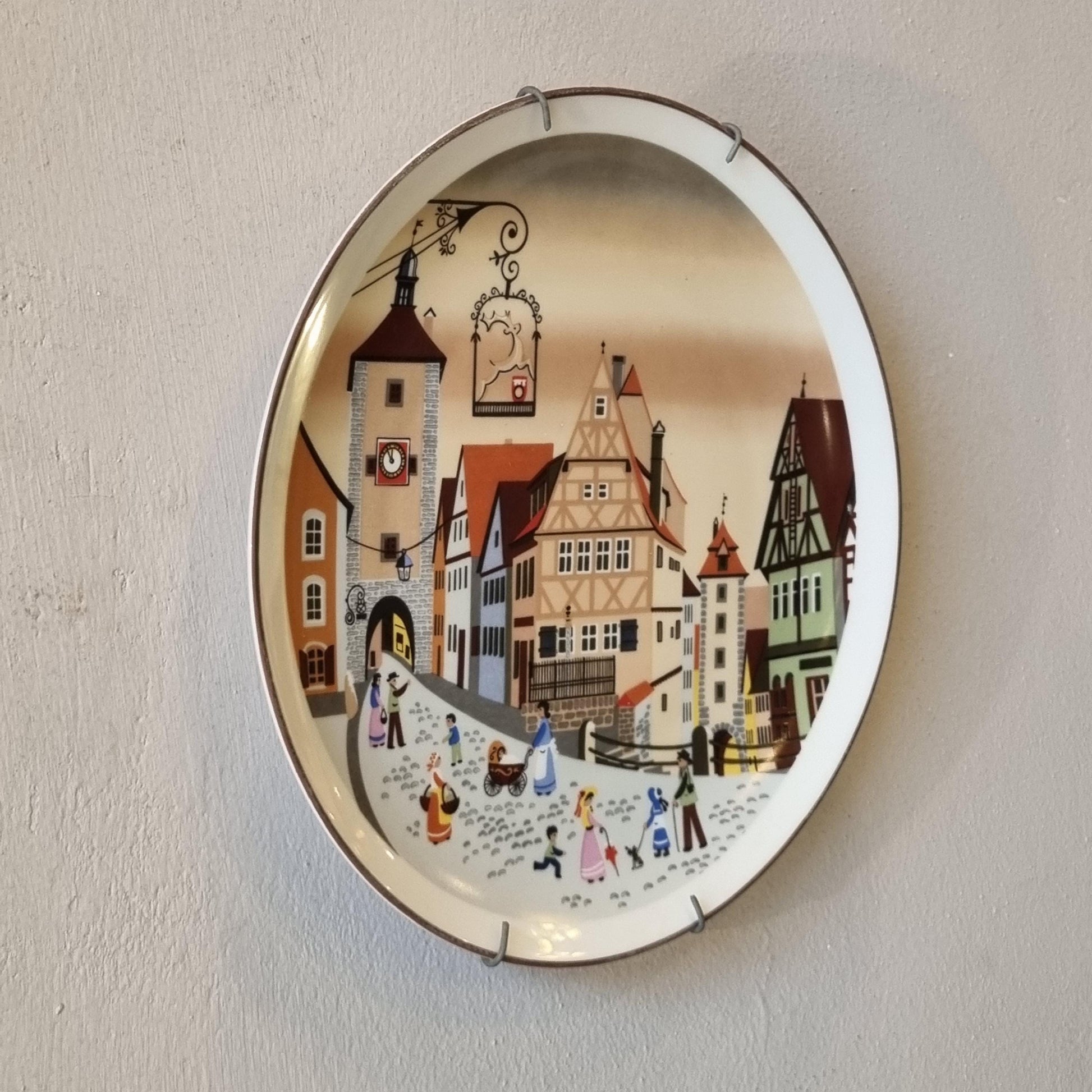 Vintage Rothenburg Collector Plate Barbara Furstenhofer – 22 cm Porcelain Bavarian Wall Art Germany 1980s