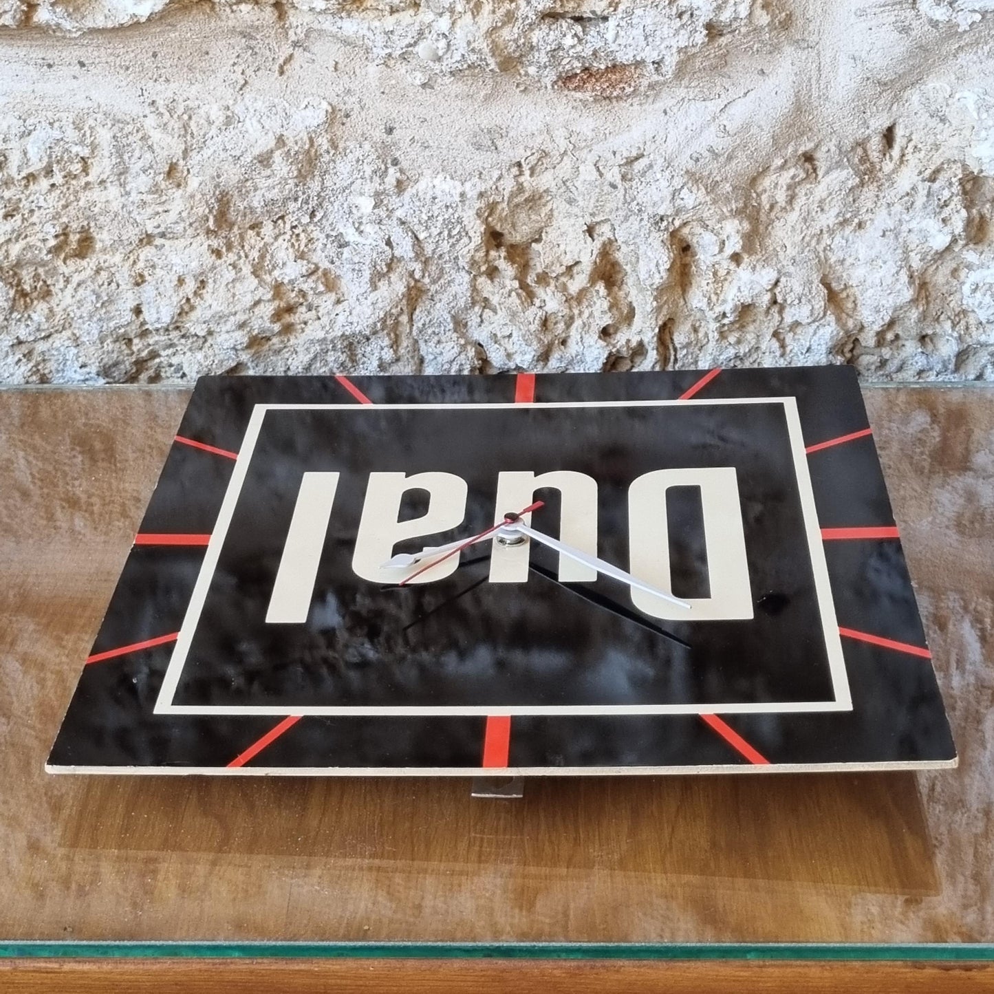 Vintage Dual Promotional Wall Clock – 1980s German Audio Brand Advertising Gift, Silent Quartz Movement