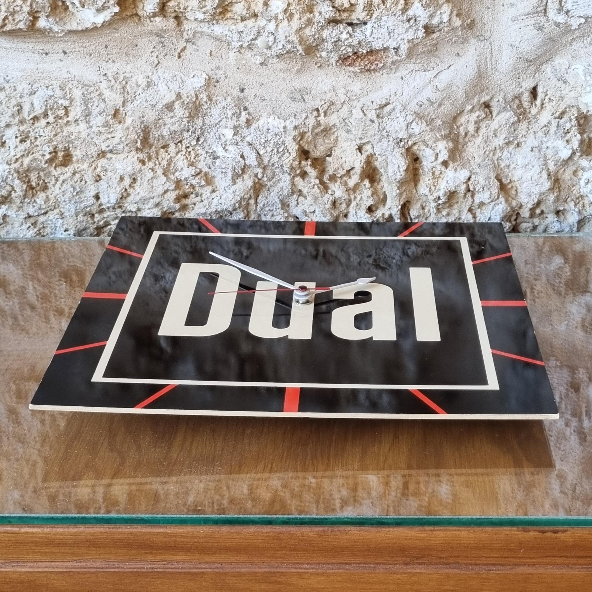 Vintage Dual Promotional Wall Clock – 1980s German Audio Brand Advertising Gift, Silent Quartz Movement