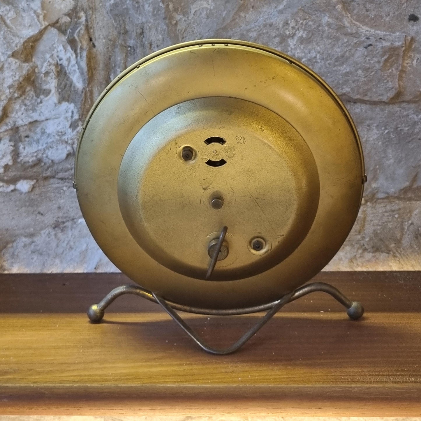 Vintage Hermle Mid-Century Modern Table Clock – German Brass 1950s Collectible
