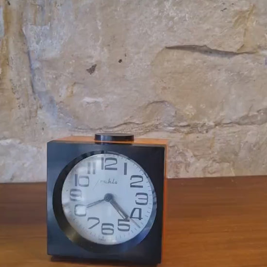 Vintage Ruhla DDR Alarm Clock  1960s–70s GDR Mechanical Space Age Pop Art Timepiece